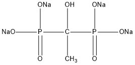 羟基乙叉二膦酸四钠（HEDP·Na4）结构式